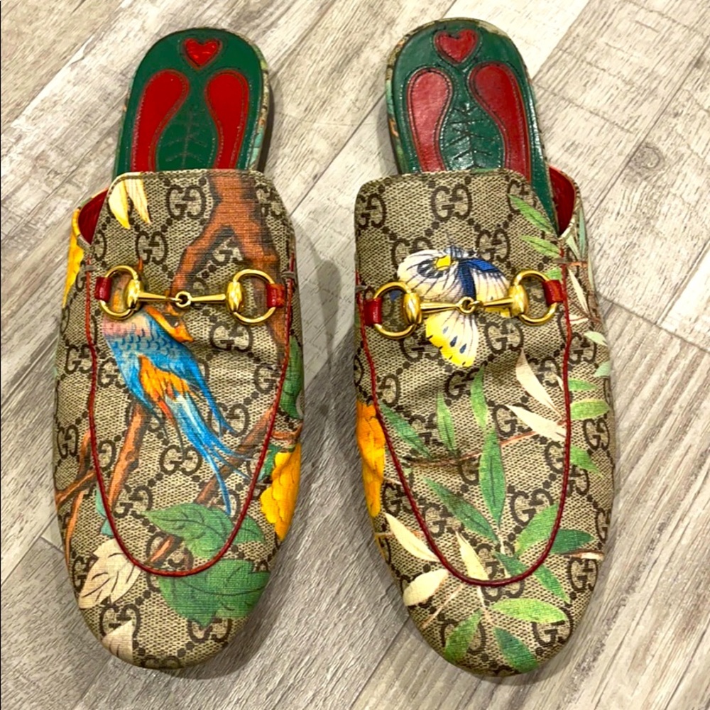 Gucci Princeton GG floral print slides